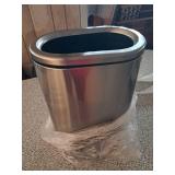 BETHEBEST 15 Liter/4 Gallon Brushed Trash Can with Wastebasket,Stainless Steel Trash Can for Bathroom,Bedroom,Office,Open-Top Garbage Can with 120Count Trash Bags