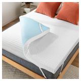 PERLECARE 3 Inch Twin Mattress Topper, CertiPUR-US Certified Memory Foam, Removable & Washable Cover, Cooling Gel Infused Bed Topper, Twin - Retail: $95.28