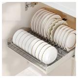 ZHOHO TANT Pull out Cabinet Organizer Fixed with Adhesive Nano Film, Slide out Dish Drying Rack for Kitchen Cabinets, Pull Out Drawer for Kitchen Under Sink Organizer