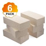 6 Pieces Insulating Fire Brick for Ovens, Kilns, Blacksmith, Fireplaces, Forges 9" x 4.5" x 2.5" 2300F Rated Insulating Fire Bricks