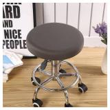 ANWUCHEN Stool Covers Round,4 Pieces Stretch Round Bar Stool Covers Soft Bar stool seat covers Washable Stool Cushion Covers Elastic Bar Chair Covers for 13-18 Inch Wooden Metal Round Chair (Gray)