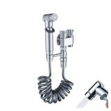 Handheld Bidet Sprayer for Toilet,1-In-2-Out Dual Control Valve,Mini Toilet Faucet Sprayer Kit Butt Washer,Hand Shower Bidet Attachment for Washing Machine and Toilet (Silver)