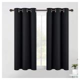 NICETOWN Halloween Blackout Draperies Window Curtain Panels, Autumn/Winter Thermal Insulated Solid Grommet Blackout Curtains/Drapes for Living Room (Set of 2, 42 Inch by 54 Inch, Black)