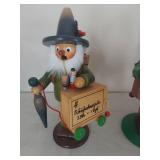 German Smoker Figurines - Bavarian, mountain man and incense salesman