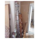 6 ft wood ladder and 16 ft extension ladder