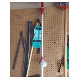 all hanging on pegboard