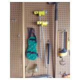 all hanging on pegboard