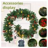 Poofzy 9FT Prelit Artificial Pine Garland