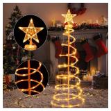 6ft LED Spiral Christmas Tree, Collapsible USB