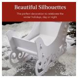 $90 BCP 3-Pc 4ft Deer & Sleigh Set - White