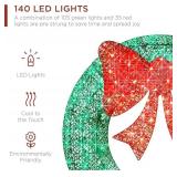 $100 48in Pre-Lit Outdoor Christmas Wreath, LED