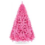 $135 9ft Pink Artificial Christmas Tree w/ Stand