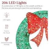 $135 60in Pre-Lit Outdoor Christmas Wreath Decor