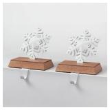 2pk Pre-lit LED Snowflake Stocking Holder