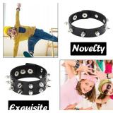 6 Pcs Studded Leather Bracelet Adjustable