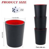 Felt-Lined PU Leather Dice Cup set, 6 Cups