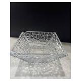 Tiffany and Co. Sierra geometric crystal bowl small piece is missing in a corner