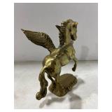 Vintage 1981 Aldon Solid brass Pegasus sculpture 7x6, brass sail boat decor 5x4 and tray 15x10