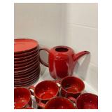 Ceracron Melitla Germany red tea set 32 pieces