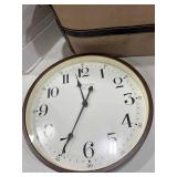 Sterling and Noble wall clock, candle and decorative brown kaki storage tote