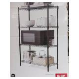 Hyper Tough 4 Tier Wire Shelf Unit Black 1400 lb. Capacity