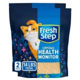 Fresh Step Health Monitoring Crystal Cat Litter, Non-Clumping, Color-Change pH Technology, Longest Lasting 30-Day Odor Control, 14 lb (2 Pack of 7 lb Bags)