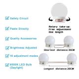 SICCOO Makeup Vanity Lights for Mirror, Hollywood Style LED Vanity Mirror Lights with 14 dimmable Bulbs, USB Cable, White