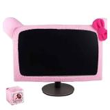 Monfurise 20"-29" Lovely Cute Dustproof Computer Monitor Cover with Cat Ear Laptop TV LCD Screen Monitor Decoration Dust Cover Protector, Pink