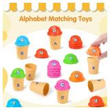 Shylizard Alphabet Ice Cream Toy Set for Kids Age 2 3 4 5, Color Sorting Recognition Toys, Toddler ABC Learning Toys, Alphabet Matching Toys, Fine Motor Skills Toys, Preschool Educational Toy for Kids