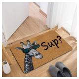 NICESIR Entrance Welcome Mat Happy Doormats Sup Cool Giraffe What