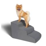 Hachikitty Dog Stairs and Ramp for Couches and Beds, Dog Stairs for Small Medium Dogs, Non-Slip Pet Steps for Older Dogs, 3 Tiers Pet Steps Stairs for Dogs