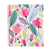 Steel Mill & Co Cute Large Spiral Notebook College Ruled, 11" x 9.5" with Durable Hardcover and 160 Lined Pages, Pink Poppy