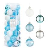 Every Day is Christmas Ornaments, Shatterproof Christmas Tree Ornament Set, Christmas Balls Decoration 50 Count (2.24"/57mm, White Red Green)