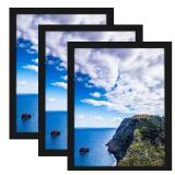 MENNTHUI 11x17 Black Picture Frame Set of 3, Wall Mounting Horizontally or Vertically, Decoration for Photos, Paintings, Posters, Artwork