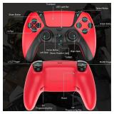 Wiv77 Ymir Controller for PS4 Controller, Gaming Controller for Playstation 4 Controller,Control Ps4 with Rapid Fire/Programming Functions,Scuf Controller Compatible with PS4/Pro/Slim/Steam,Magma Red 