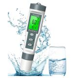 Digital pH/TDS Meter with ATC pH Tester, 3 in 1 pH TDS Temp 0.01 Resolution High Accuracy pH Tester, pH Meter for Water, Wine, Pool, Aquariums