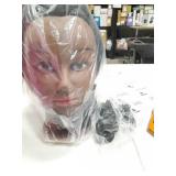 Mannequin Head - 100% Real Hair Manikin for Hairdresser Training and Styling Practice - With Clamp Stand