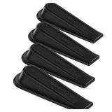 Urbanstrive Heavy Duty Rubber Door Stopper Wedge Sturdy and Stackable Door Stop, Multi Surface Design, Fit for Gaps up to 1.2 Inches, 4 Pack, Black