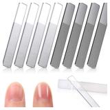 7 Pieces Nano Shiner Files Glass Natural Nail Files Crystal Nail Shiner Buffer Polisher with Case for Natural Nails