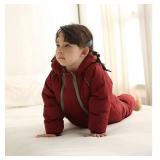 ALLAIBB Toddler Baby Boy Girl Winter Snowsuit Coat Thick Outwear Warm Hood Snow Suit Jumpsuit 90