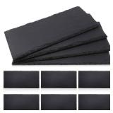 10 Pcs 10" x 5" Black Slate Charcuterie Boards Black Slate Cheese Board Kitchen Slate Plate Individual Stone Plates for Dining Party Cheese Meat Appetizers Cake Dried Fruits Sushi Display Chalkboard