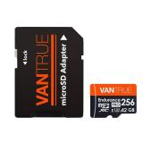 Vantrue 256GB microSDXC UHS-I U3 4K UHD Video High Speed Transfer Monitoring SD Card with Adapter for Dash Cams, Body Cams, Action Camera, Surveillance & Security Cams