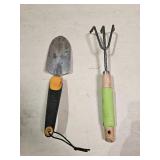 Used Small gardening shovel amd digger rake