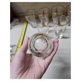 Set of 8 Vintage 1950s Libbey Jardin Gold Leaf Tall Clear Glass Tumblers