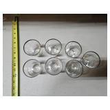 Vintage Libbey Platinum Glasses MCM Lowball set of 7