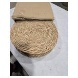 Defined Deco Woven Placemats Set of 10,13" Round Rattan Placemats,Natural Hand-Woven Water Hyacinth Placemats,Farmhouse Weave Place Mats,Rustic Braided Wicker Table Mats for Dining Table,Home,Wedding.