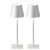 KDG 2 Pack Cordless Table Lamp, Portable LED Desk Lamp, 5000mAh Battery Operated, 3 Color Stepless Dimming Up, for Restaurant/Bedroom/Bars/Outdoor Party/Camping/Coffee Shop Night Light