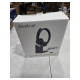 awatrue Wireless Headset, Bluetooth Headset with AI Noise Cancelling Microphone & Charging Base, 2.4GHz Wireless Headphones with USB Dongle for PC/Computer/Laptop/Remote Work/Call Center/Zoom