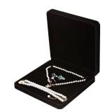 LETURE Velvet Jewelry Set Box, Velvet Gift Box for Bracelet Necklace Earring Ring (Black)