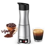 KreeySant Portable Coffee Maker, 12V/24V/110V Electric Expresso Machine with Self-Heating, 3-In-1 Travel Espresso Maker Compatible with Ground Coffee, Car Coffee Maker For Camping, Travel, RV, Office 